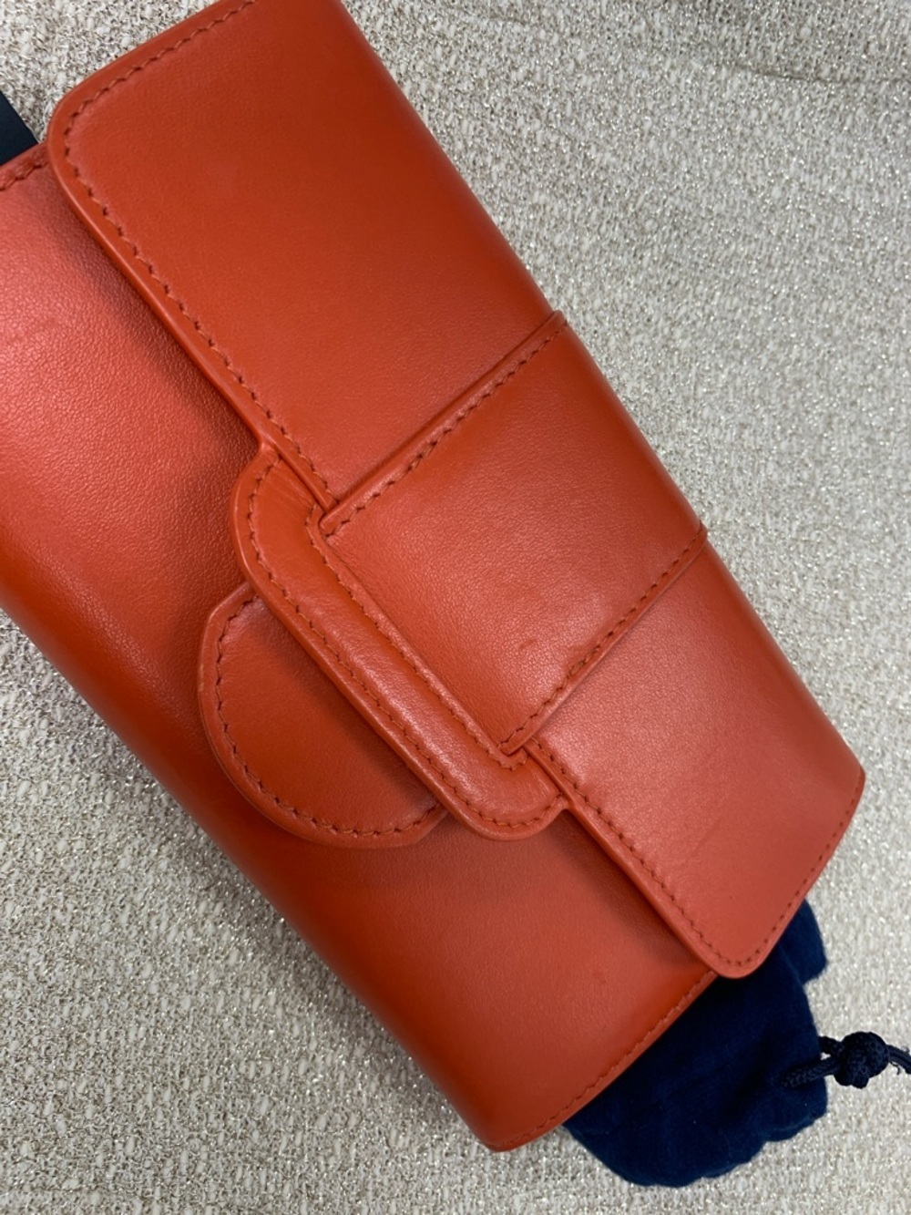 Brooks Brothers Orange Leather Flap Wallet - Picture 9 of 9